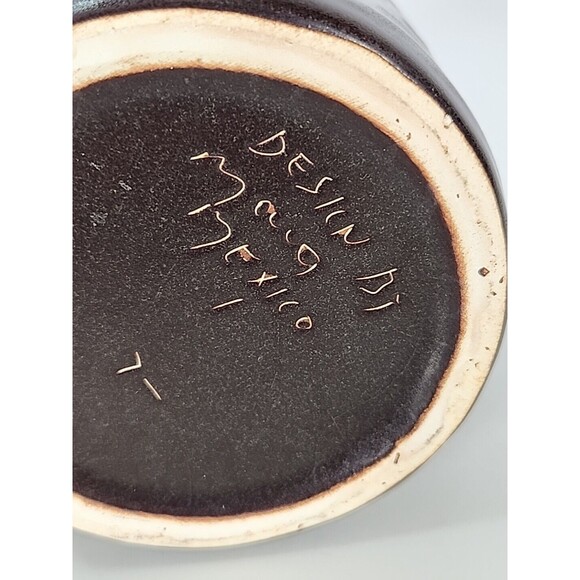 Signed Design By Mara Mexican Art Pottery Stoneware Coffee Mug Cup 16oz - Picture 6 of 10